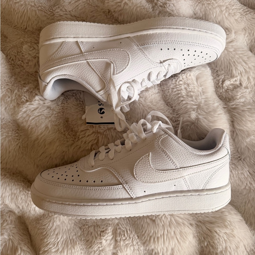 Nike All-White Court Vision Low-Top Sneakers